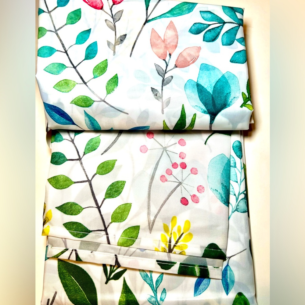 Sia Floral Fabric Shower Curtain Watercolor Flower Garden